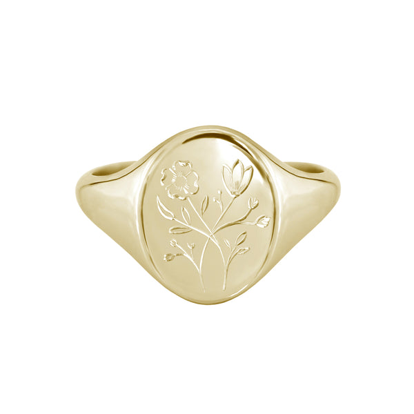 wildflowers signet ring