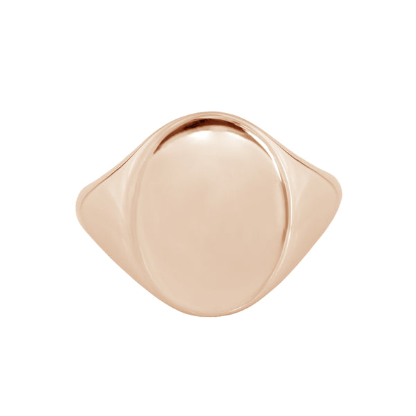 Large Oval Signet Ring Rose Gold