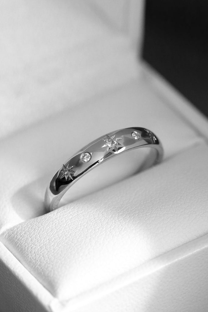 Birthstone Ring With Alternating Settings Rose Gold
