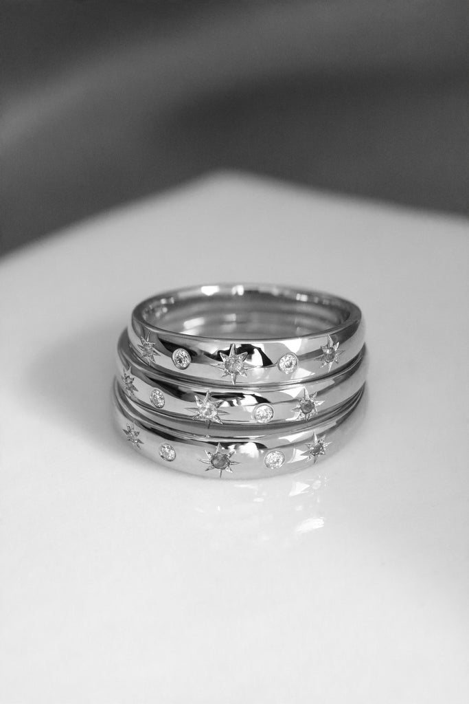 Birthstone Ring With Alternating Settings Rose Gold