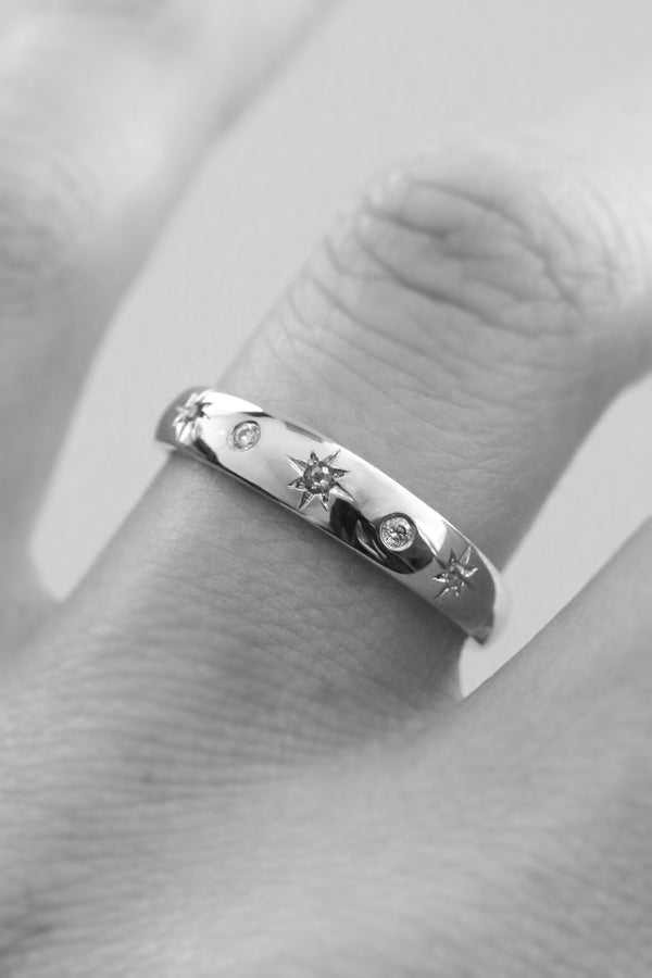 Birthstone Ring With Alternating Settings White Gold