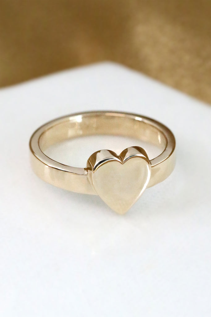Bold Heart Ring Yellow Gold