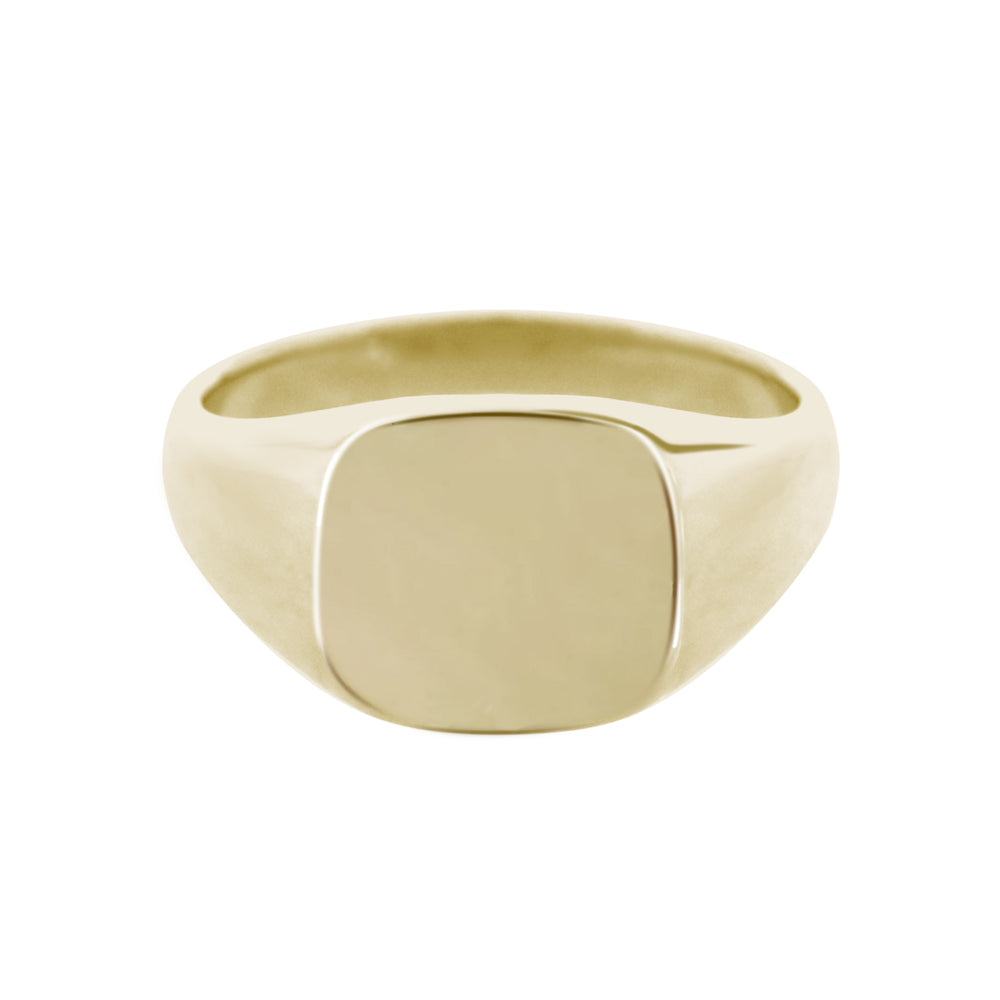 Cushion Signet Ring Yellow Gold
