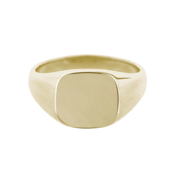 Cushion Signet Ring Yellow Gold