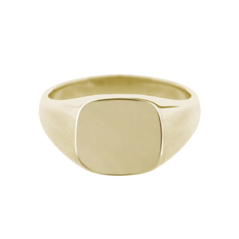 Cushion Signet Ring Yellow Gold