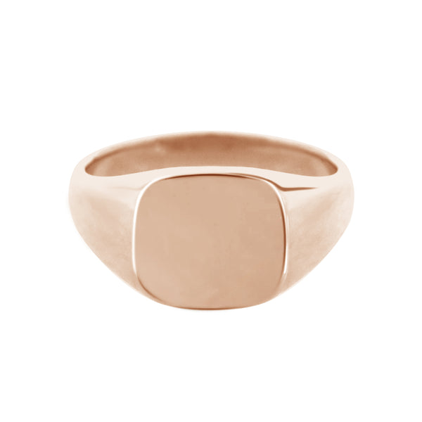 Cushion Signet Ring Rose Gold