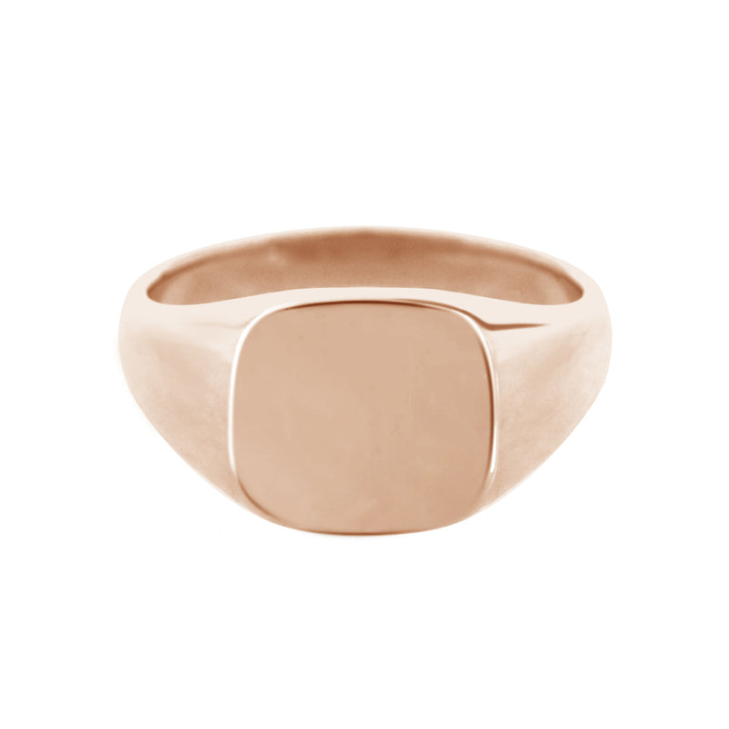 Cushion Signet Ring Rose Gold