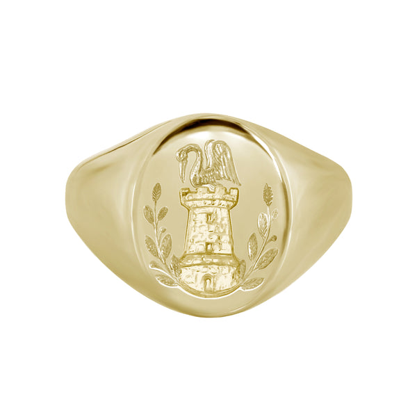 Wax Seal Engraved Signet Ring Yellow Gold