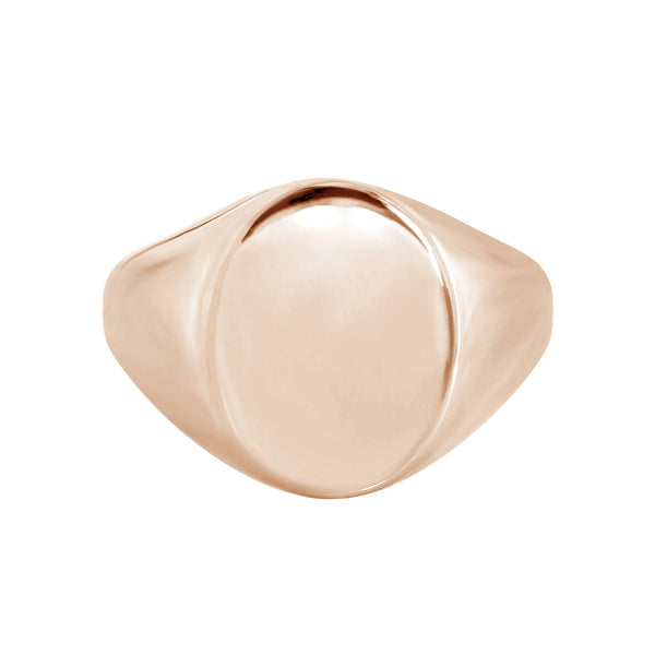 Extra Large Oval Signet Ring Rose Gold