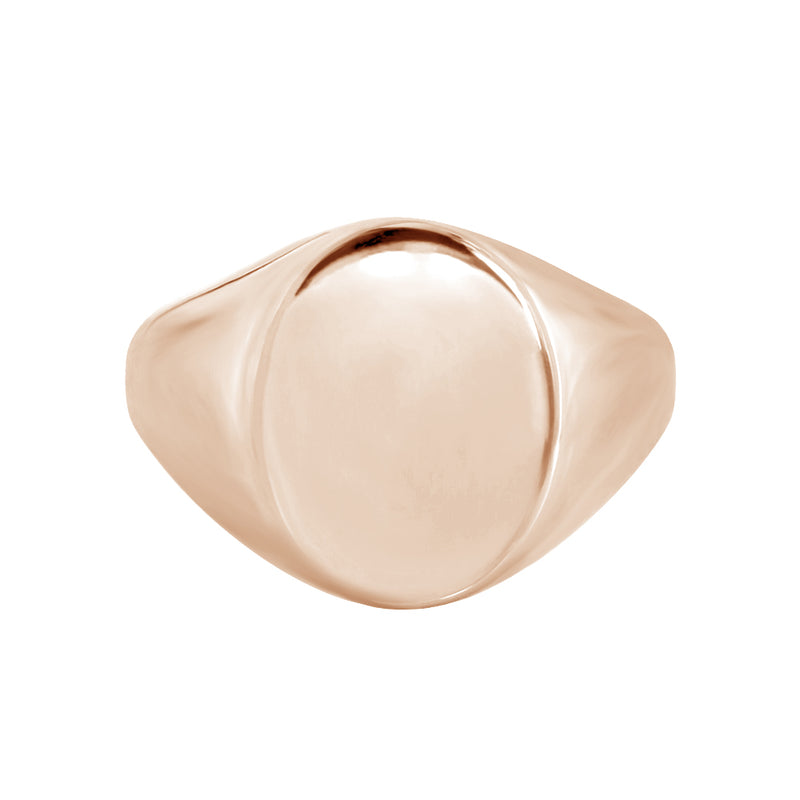 Extra Large Oval Signet Ring Rose Gold