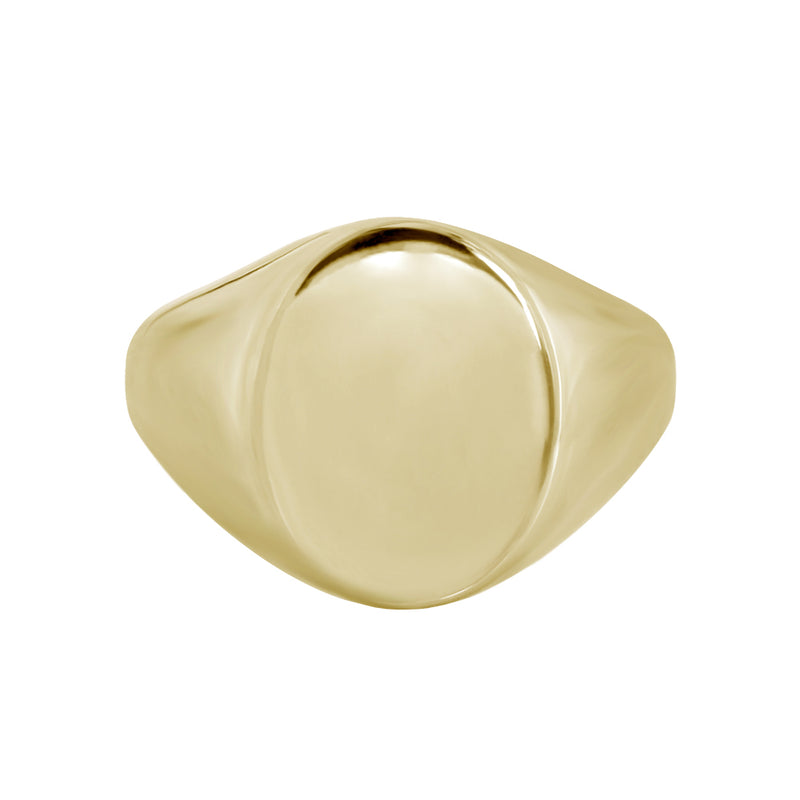 Extra Large Oval Signet Ring Yellow Gold