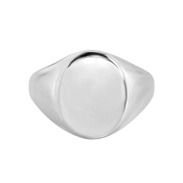 Extra Large Oval Signet Ring White Gold