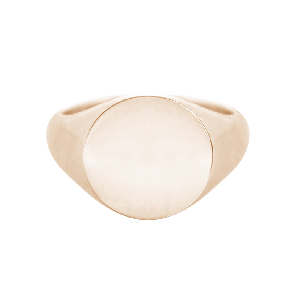 Extra Large Round Signet Ring Rose Gold