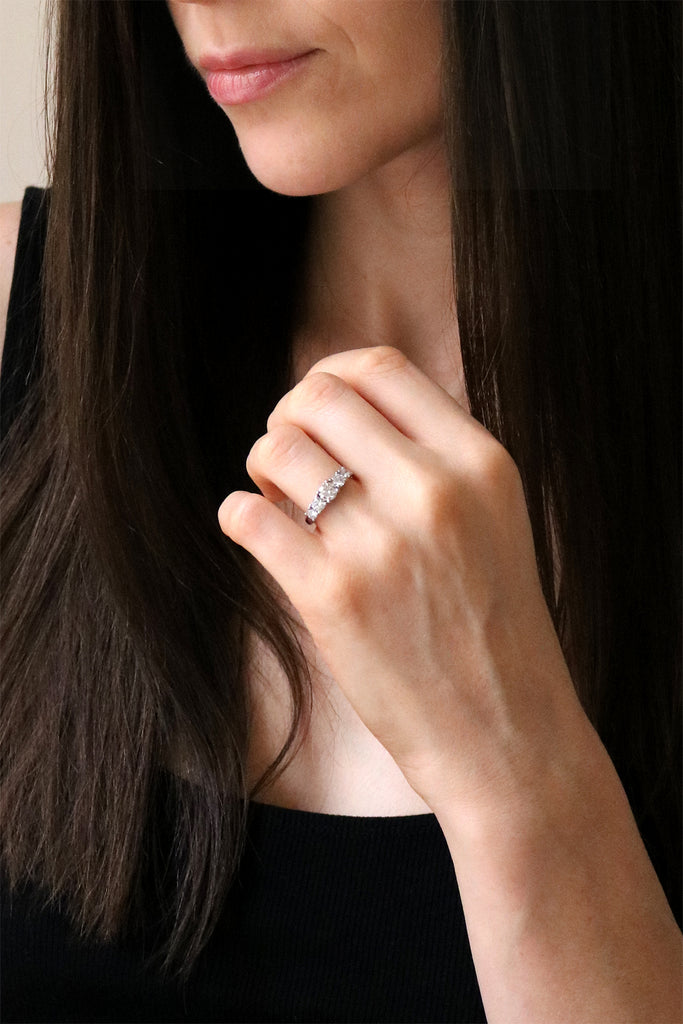Graduating Five Diamond Ring White Gold