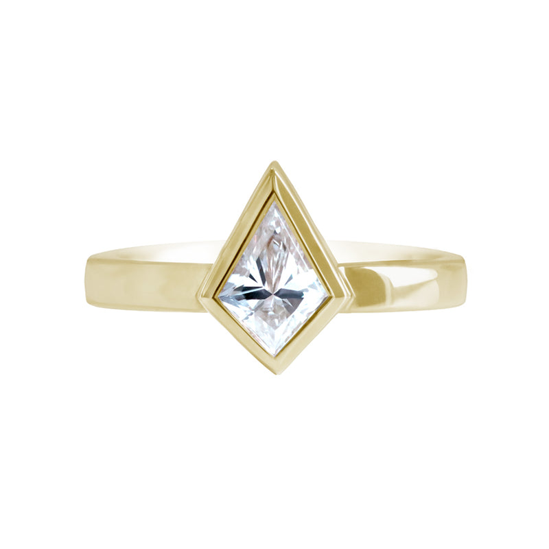 Bezel Set Kite Diamond Ring Yellow Gold