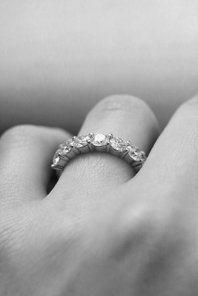 Shared Claw Diamond Ring Large White Gold