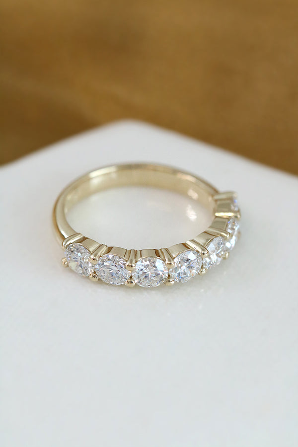 Shared Claw Diamond Ring Large Yellow Gold