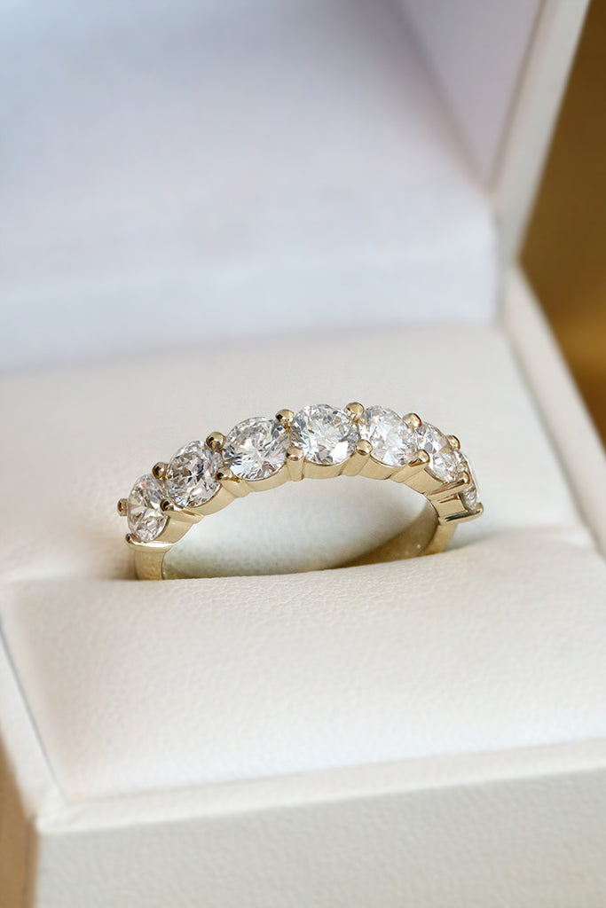 Shared Claw Diamond Ring Large Yellow Gold