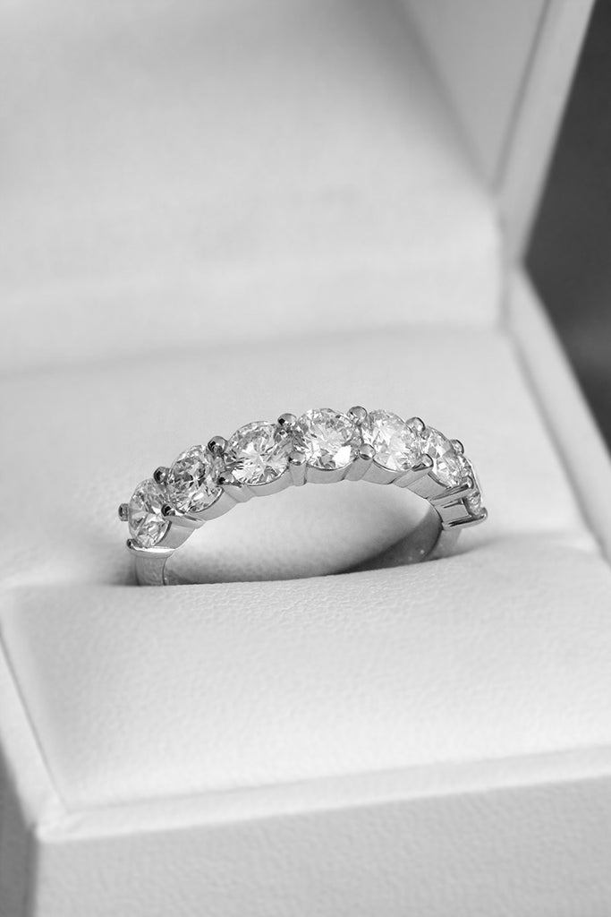 Shared Claw Diamond Ring Large White Gold