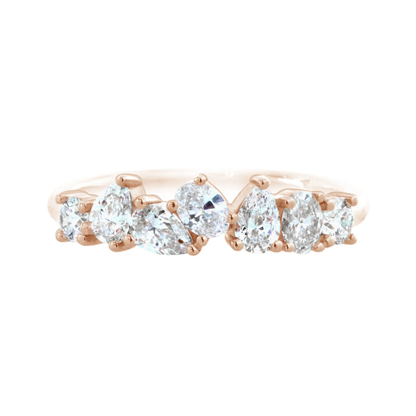 Scattered Diamond Ring Rose Gold
