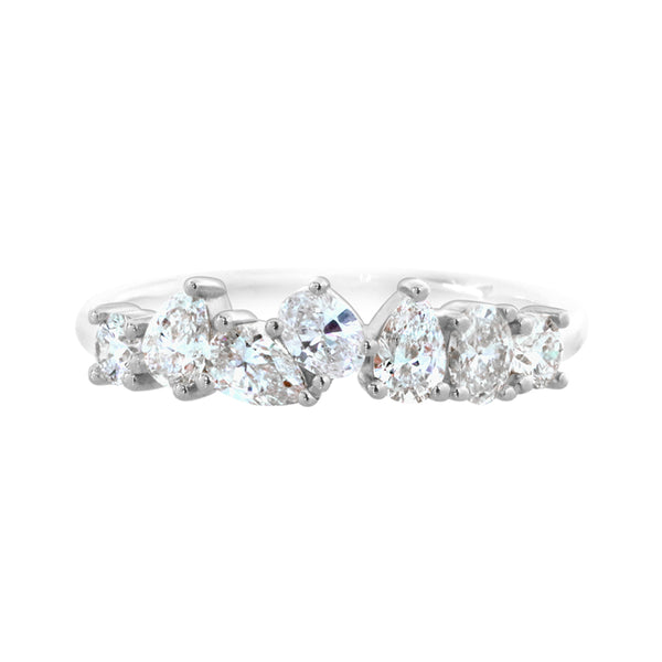 Scattered Diamond Ring White Gold