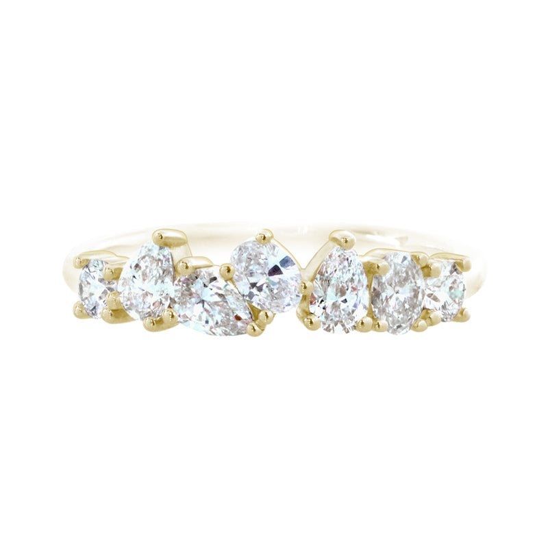 Scattered Diamond Ring Yellow Gold