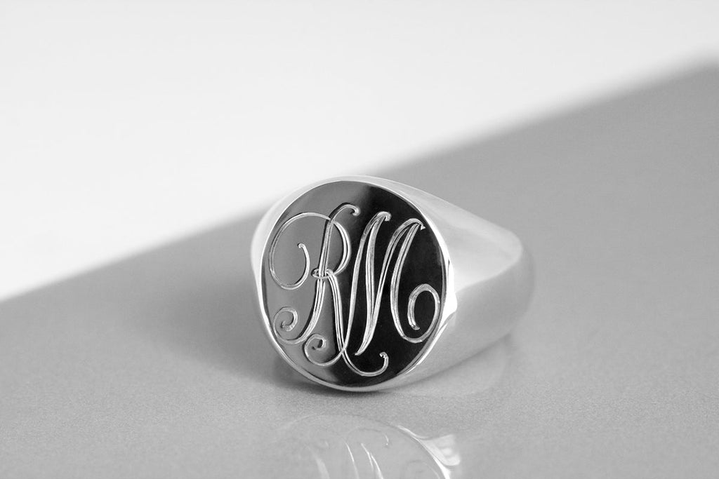 Extra Large Wide Band Signet Ring Rose Gold