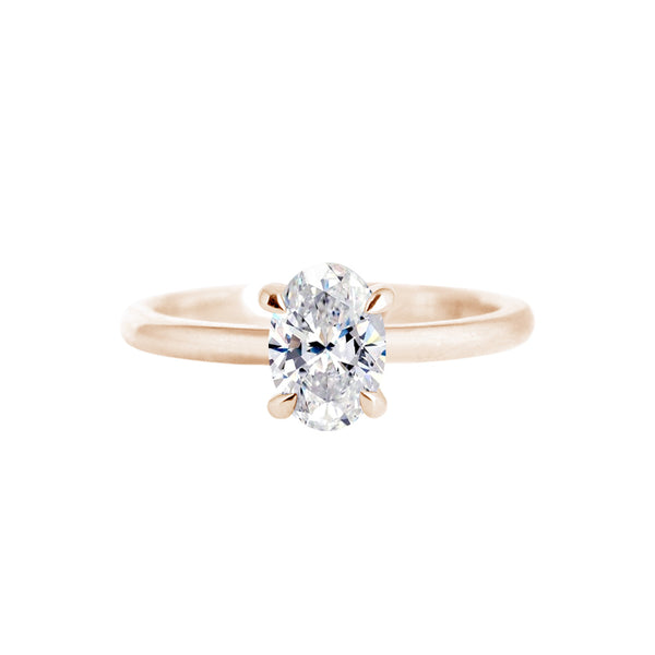 Oval Diamond Solitaire Engagement Ring Rose Gold
