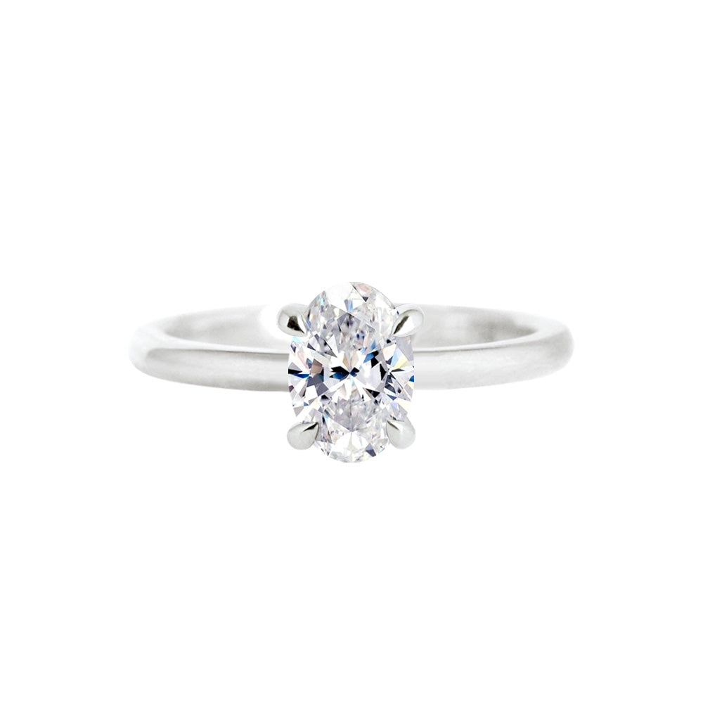 Oval Diamond Solitaire Engagement Ring White Gold