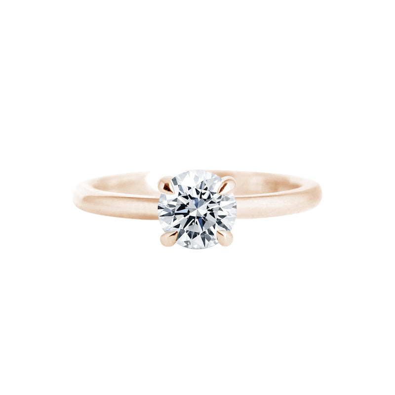 Round Brilliant Cut Diamond Solitaire Engagement Ring Rose Gold