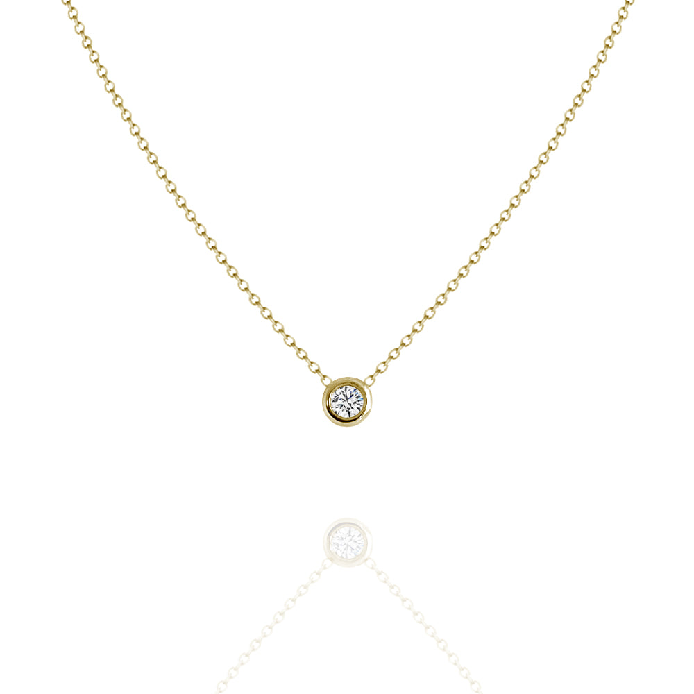 Tiny diamond store gold necklace