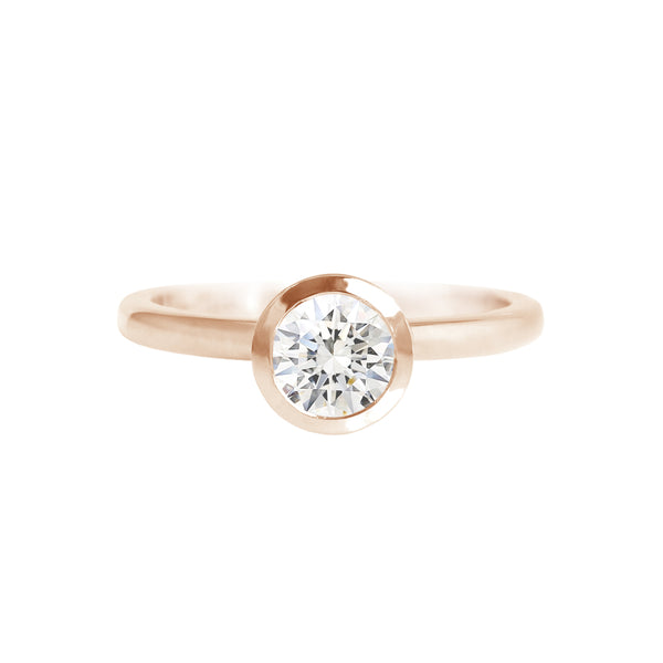 Bezel Set Diamond Ring rose gold