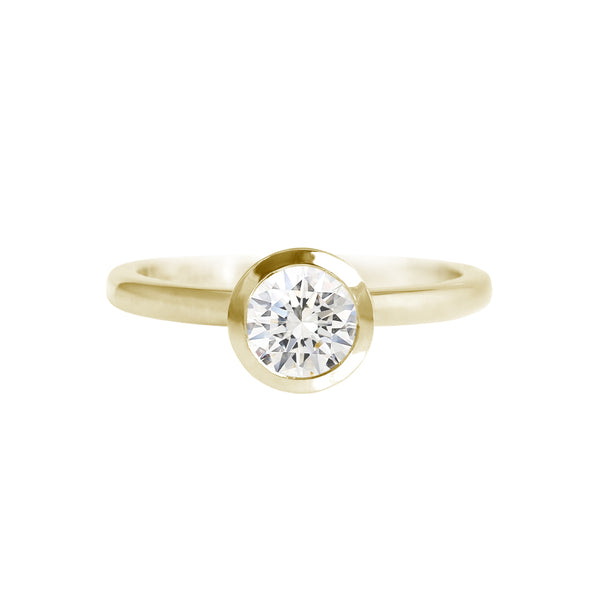 Yellow Gold Diamond Bezel Ring