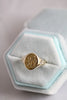 Star Set Diamond Monogram Oval Signet Ring Yellow Gold