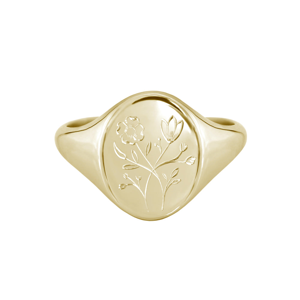wildflowers signet ring