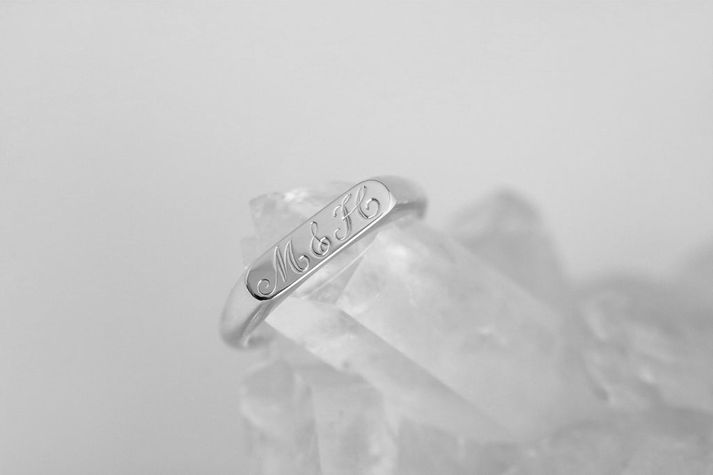 engraved initials signet ring