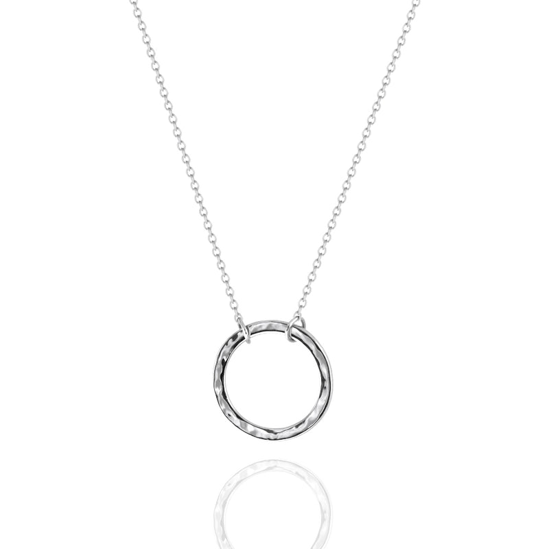 Circle Necklace White Gold