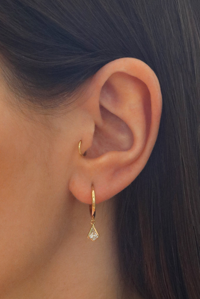 Kite Diamond Drop Earrings Yellow Gold
