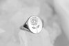 Engraved rose signet ring