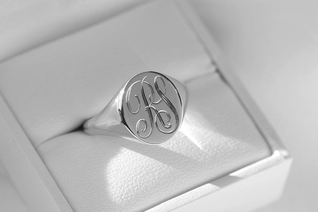 Engraved Initial Signet Ring