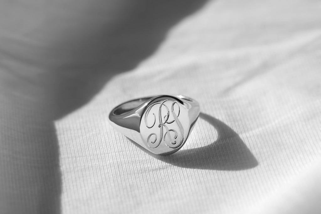 Engraved Initial Signet Ring