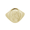 Large Monogram Signet Ring Yellow Gold