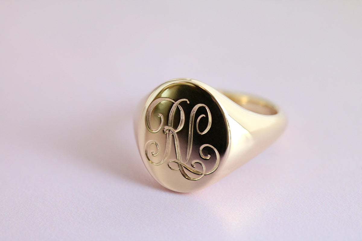 Yellow Gold Signet Rings | Buy Signet Rings Online Australia – Scarlett ...