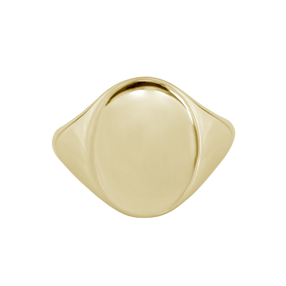 Large Oval Signet Ring Yellow Gold Scarlett Jewellery Label