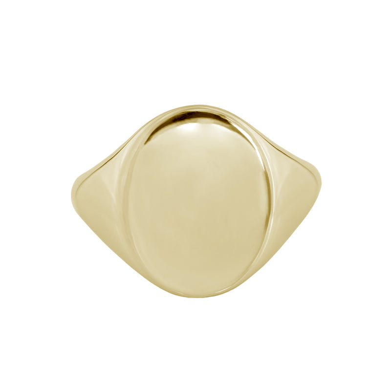 Large Oval Signet Ring Yellow Gold | Scarlett Jewellery Label