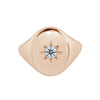 Large Star Set Signet Ring Rose Gold