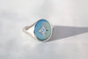 White gold signet ring with diamond