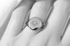 Large oval shaped signet ring with diamond