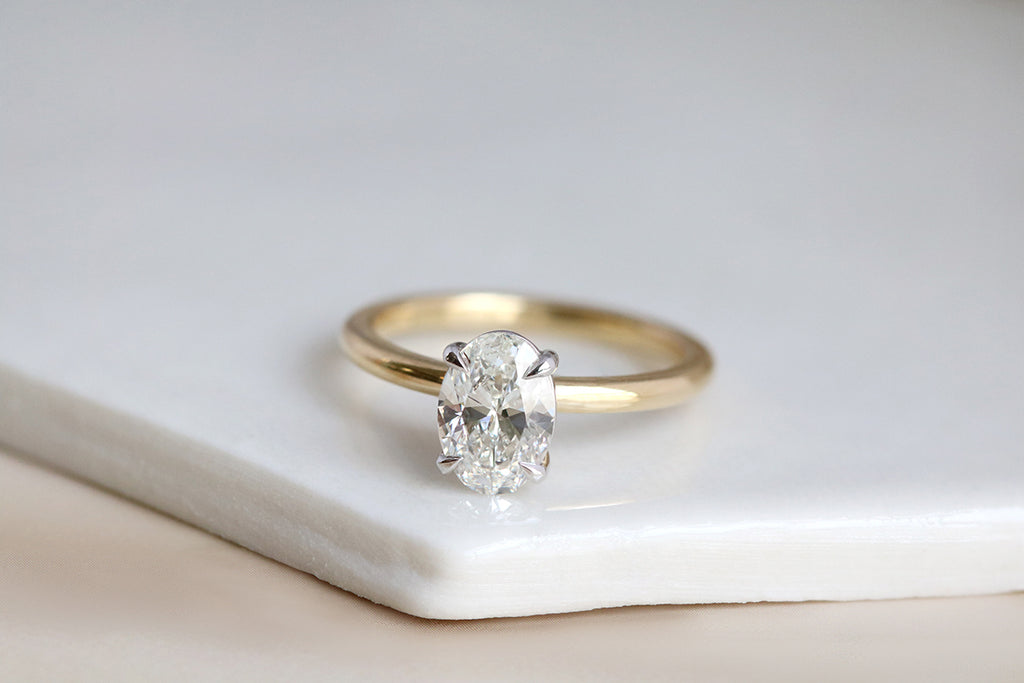 Oval Diamond Solitaire Engagement Ring Yellow Gold
