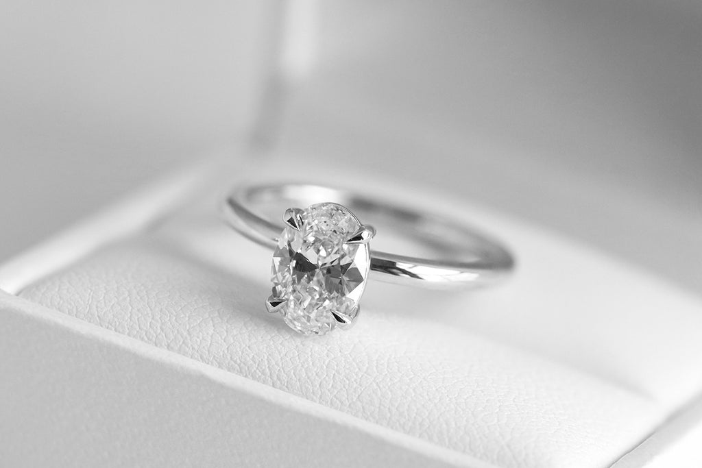 Oval Diamond Solitaire Engagement Ring Platinum